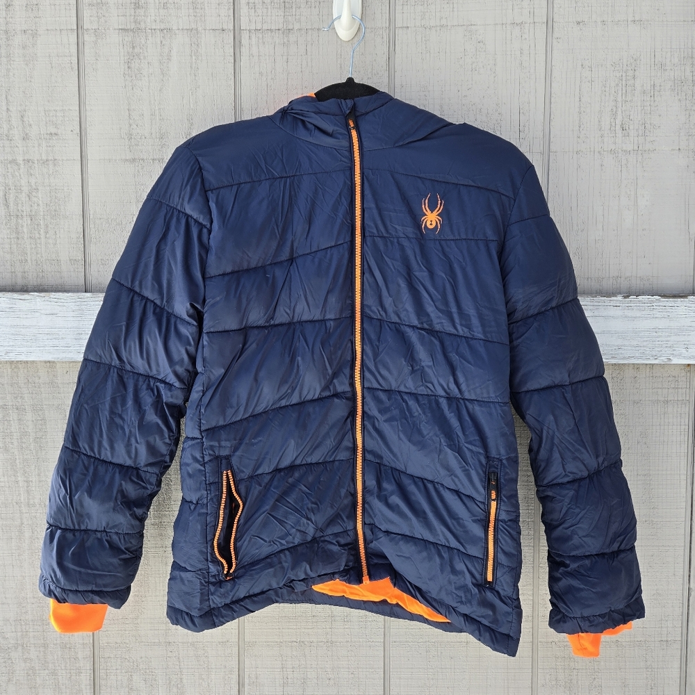 Youth Boy's Spyder Frontier Winter Insulated Hooded Puffer Jacket Large 14 16